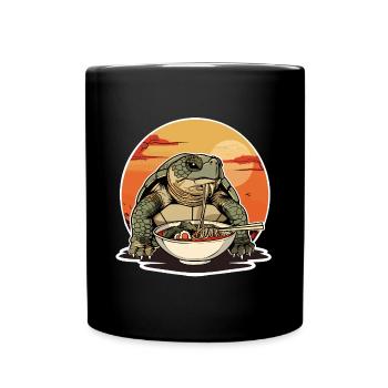 Turtle Ramen Noodles Japan Tortoise - Full Colour Mug - black - Front