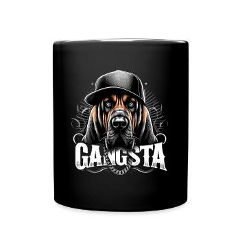 Bloodhound Gangsta Gangster Hund Geschenk - Tasse einfarbig - Schwarz - Vorne