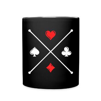 Poker Casino Card Game Gambling Professional Players - Full Colour Mug - black - Front