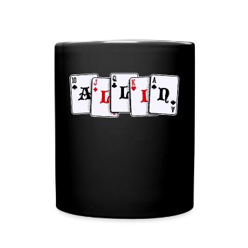 Poker Casino Card Game Gambling Poker Lottery - Full Colour Mug - black - Front