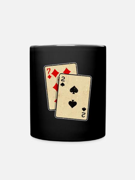 Kartenspiel Glücksspiel Casino Poker Zocken Pokern - Tasse einfarbig - Schwarz