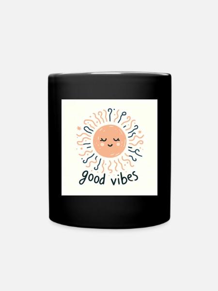 Eine zufriedene Sonne - Tasse einfarbig - Schwarz