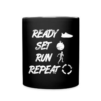 Prêt à l’emploi, Exécuter la répétition - Mug uni - noir - Devant