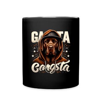 Cadeau de chien de vie de gangster du Labrador brun - Mug uni - noir - Devant