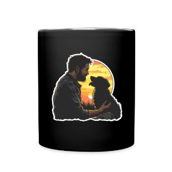 Papa Hund Vater Hunde Familie Tier Hunde Vintage - Tasse einfarbig - Schwarz - Vorne