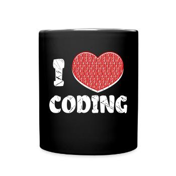 Developer Herz Coden Statement Programmierer - Tasse einfarbig - Schwarz - Vorne
