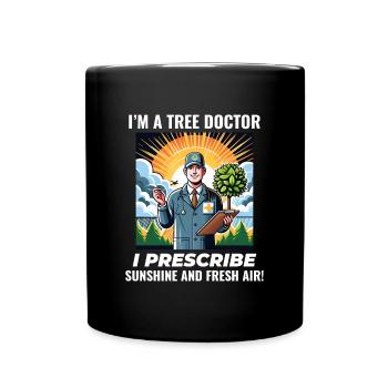 Baumpfleger Baumchirurg Kletterer Klettertrimmer - Tasse einfarbig - Schwarz - Vorne