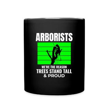 Baumpfleger Baumchirurg Kletterer Klettertrimmer - Tasse einfarbig - Schwarz - Vorne