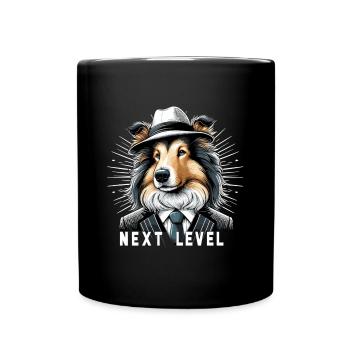 Collie Suit Chic Dog Hat Gift - Full Colour Mug - black - Front