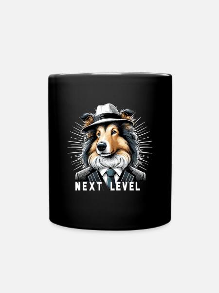 Collie Suit Chic chien chapeau cadeau - Mug uni - noir