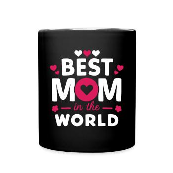 Beste Mutter der Welt - Tasse einfarbig - Schwarz - Vorne