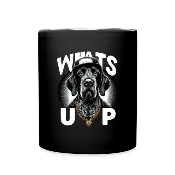 Deutsch Drahthaar Gangster Was geht ab Hund - Tasse einfarbig - Schwarz - Vorne