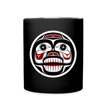Native American Red Black Haida Art Weeping Skull - Full Colour Mug - black - Front