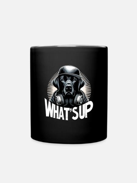 Black Labrador Gangster What's Up Gift - Full Colour Mug - black