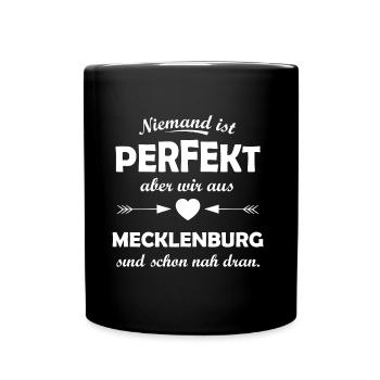 Die Heimat Mecklenburg - Tasse einfarbig - Schwarz - Vorne