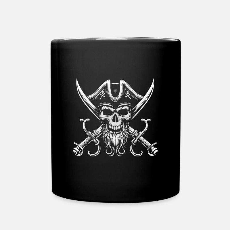 Pirate Skull Sabers - Full Colour Mug - black