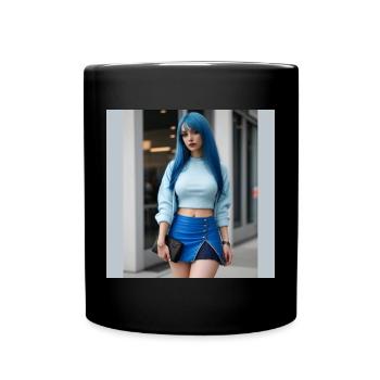 Blue with feminine style - Full Colour Mug - black - Front
