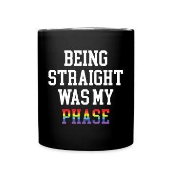 LGBT Pride Month - Hetero zu sein war meine Phase - Tasse einfarbig - Schwarz - Vorne