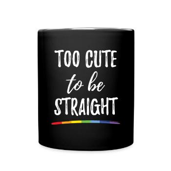 Mois de la fierté LGBT - Trop mignon pour être hétéro - Mug uni - noir - Devant