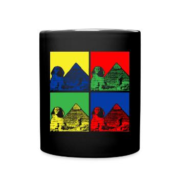 Egyptian Legacy Pop Art Sphinx Pyramids - Full Colour Mug - black - Front