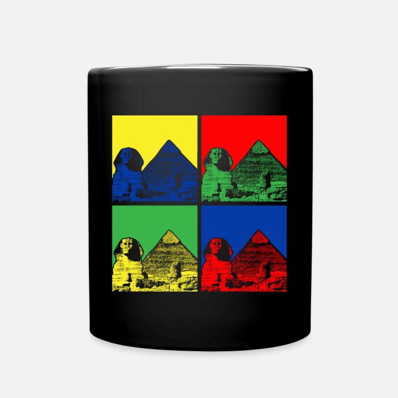 Ägyptische Legacy-Pop-Art-Sphinx-Pyramiden - Tasse einfarbig - Schwarz