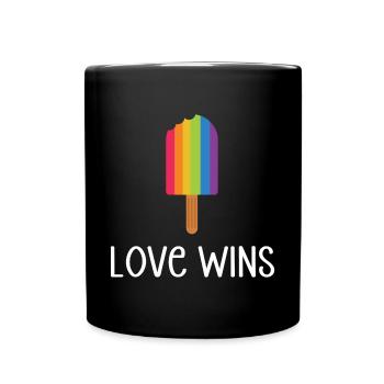 LGBTQ Pride Month - Liebe gewinnt - Tasse einfarbig - Schwarz - Vorne