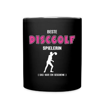 Beste Discgolf Spielerin Discgolferin Frisbeegolf - Tasse einfarbig - Schwarz - Vorne