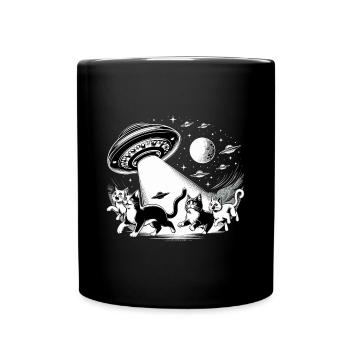 Cadeau de chats de chat Ufo Ufo extraterrestres - Mug uni - noir - Devant
