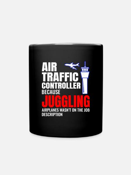 Fluglotse ATC Aviation Humor Flugzeug - Tasse einfarbig - Schwarz