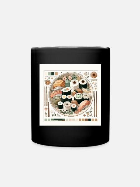 Cottagecore Sushi - Tasse einfarbig - Schwarz