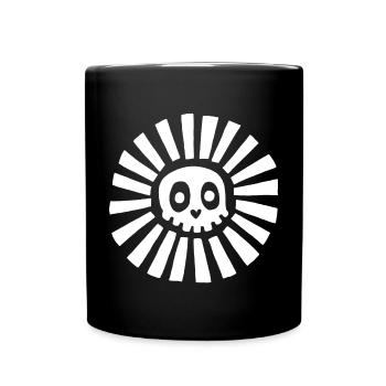 Crâne ensoleillé blanc - Mug uni - noir - Devant