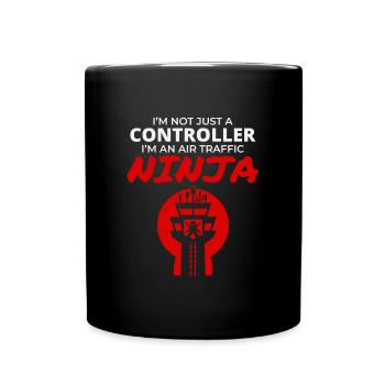Air Traffic Controller Ninja ATC Aviation Humor - Full Colour Mug - black - Front