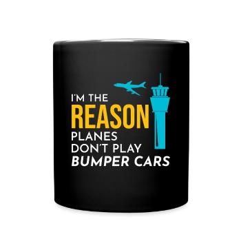 Air Traffic Controller ATC Aviation Humor Airplane - Full Colour Mug - black - Front