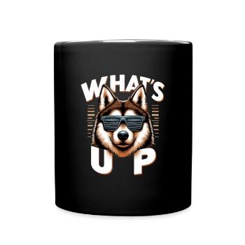 Laika Was geht ab Gangsta Hund Geschenk - Tasse einfarbig - Schwarz - Vorne