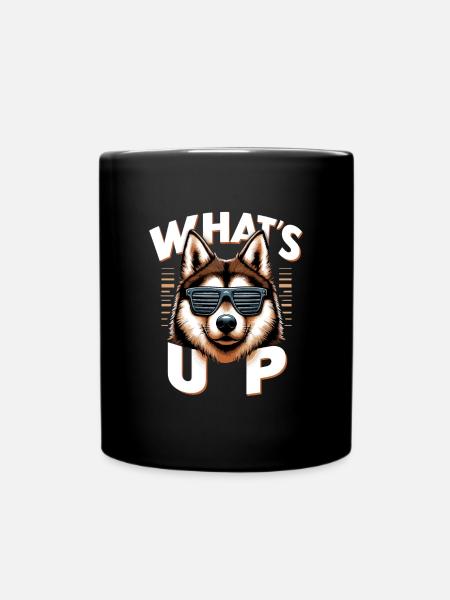 Laika Was geht ab Gangsta Hund Geschenk - Tasse einfarbig - Schwarz