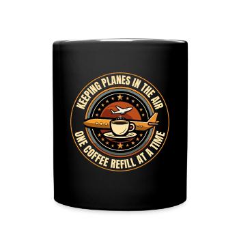 Air Traffic Controller Coffee ATC Aviation Humor - Full Colour Mug - black - Front
