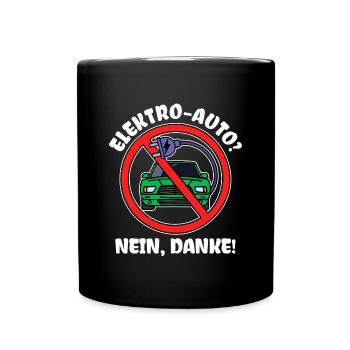 E-auto Elektrische Energie Strom Statement Tanken - Tasse einfarbig - Schwarz - Vorne