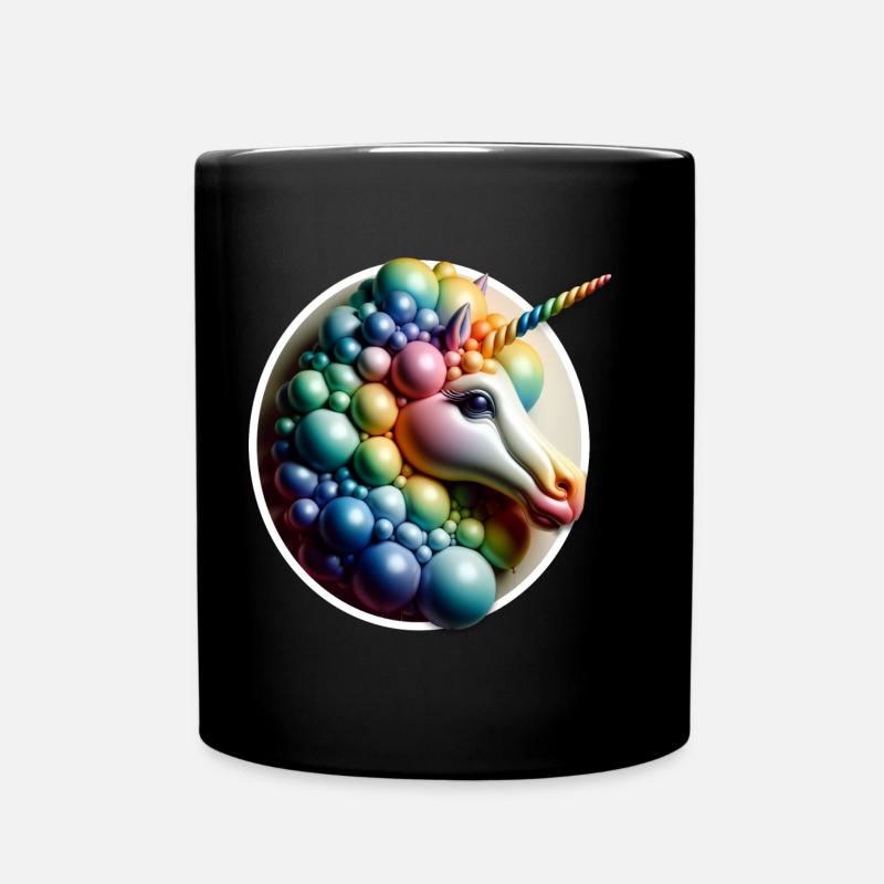 einhorn Pferd Märchen fee regenbogen wunsch divers - Tasse einfarbig - Schwarz