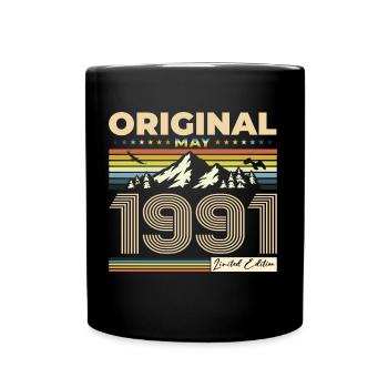 Original May 1991 Vintage 1991 Birthday 1991 - Full Colour Mug - black - Front