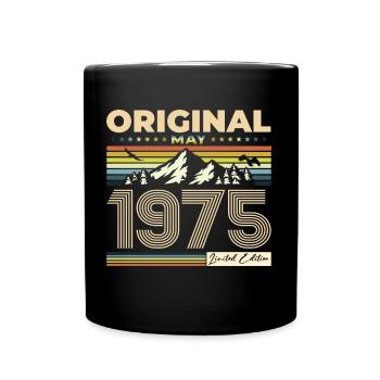 Original Mai 1975 Jahrgang 1975 Geburtstag 1975 - Tasse einfarbig - Schwarz - Vorne