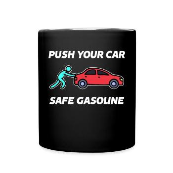 Auto Benzin Statement Tankstelle Tanken Zapfsäule - Tasse einfarbig - Schwarz - Vorne