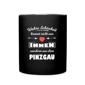 Lustige Spruch Pinzgau - Tasse einfarbig - Schwarz - Vorne