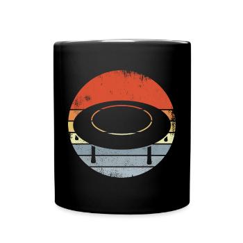 Vintage Trampolin Zeichnung - Tasse einfarbig - Schwarz - Vorne