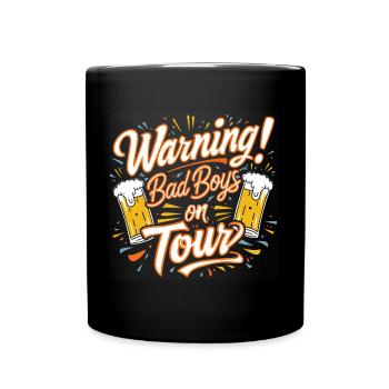 Hommes en tournée Garçons en tournée Texte drôle - Mug uni - noir - Devant