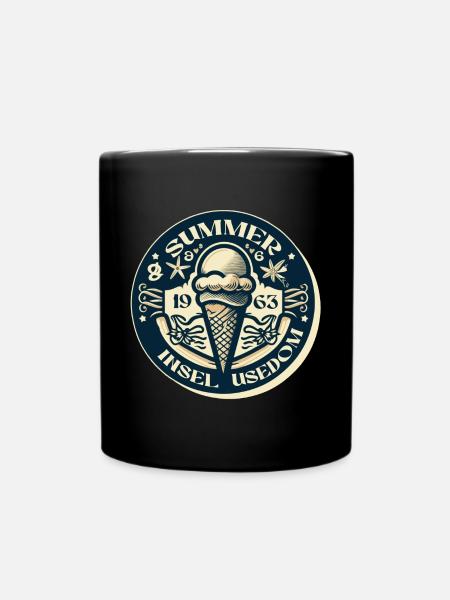vintage eis Usedom T-Shirt – Ostsee Streetwear Des - Tasse einfarbig - Schwarz