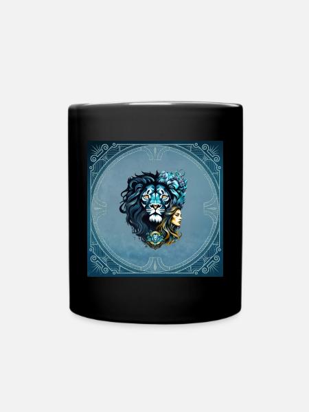 Der majestätische Löwenkopf - Tasse einfarbig - Schwarz