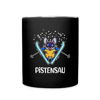 Wintersport Eishockey Snowboard Biathlon Spruch - Tasse einfarbig - Schwarz - Vorne