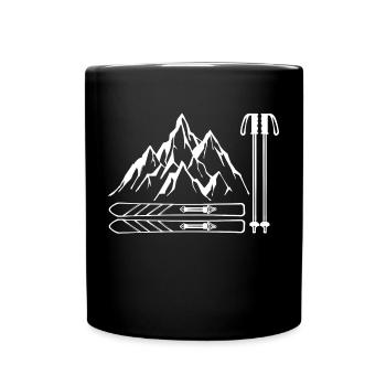 Berg Wintersport Snowboard Biathlon Wintersaison - Tasse einfarbig - Schwarz - Vorne