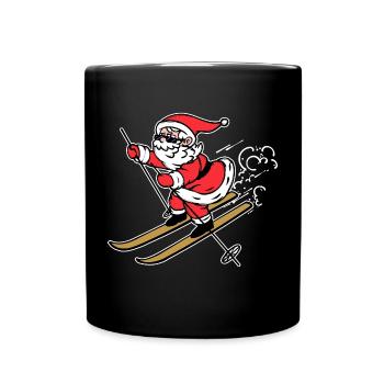 Schifahren Wintersport Skiurlaub Eishockey Schnee - Tasse einfarbig - Schwarz - Vorne