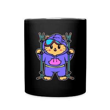 Snow Winter Skiers Winter sports Winter season - Full Colour Mug - black - Front